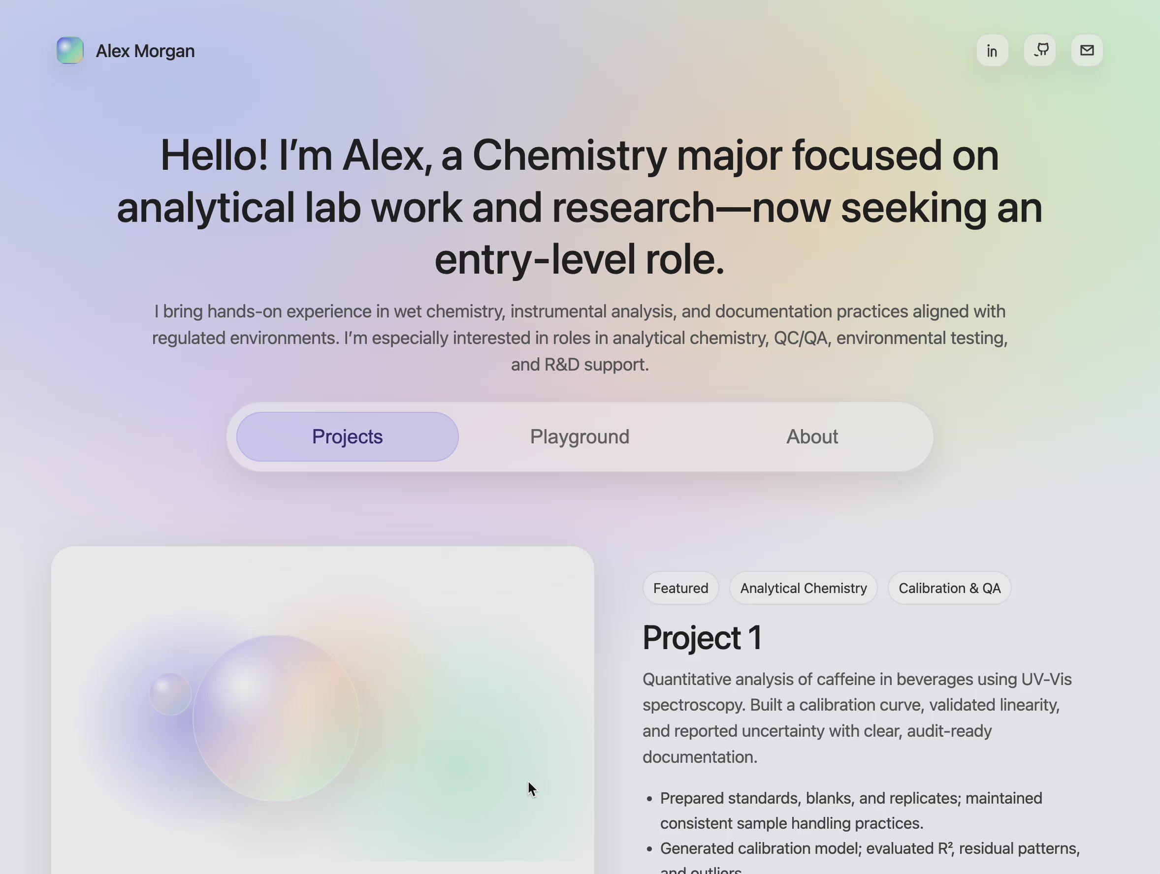 Chemistry Portfolio Website