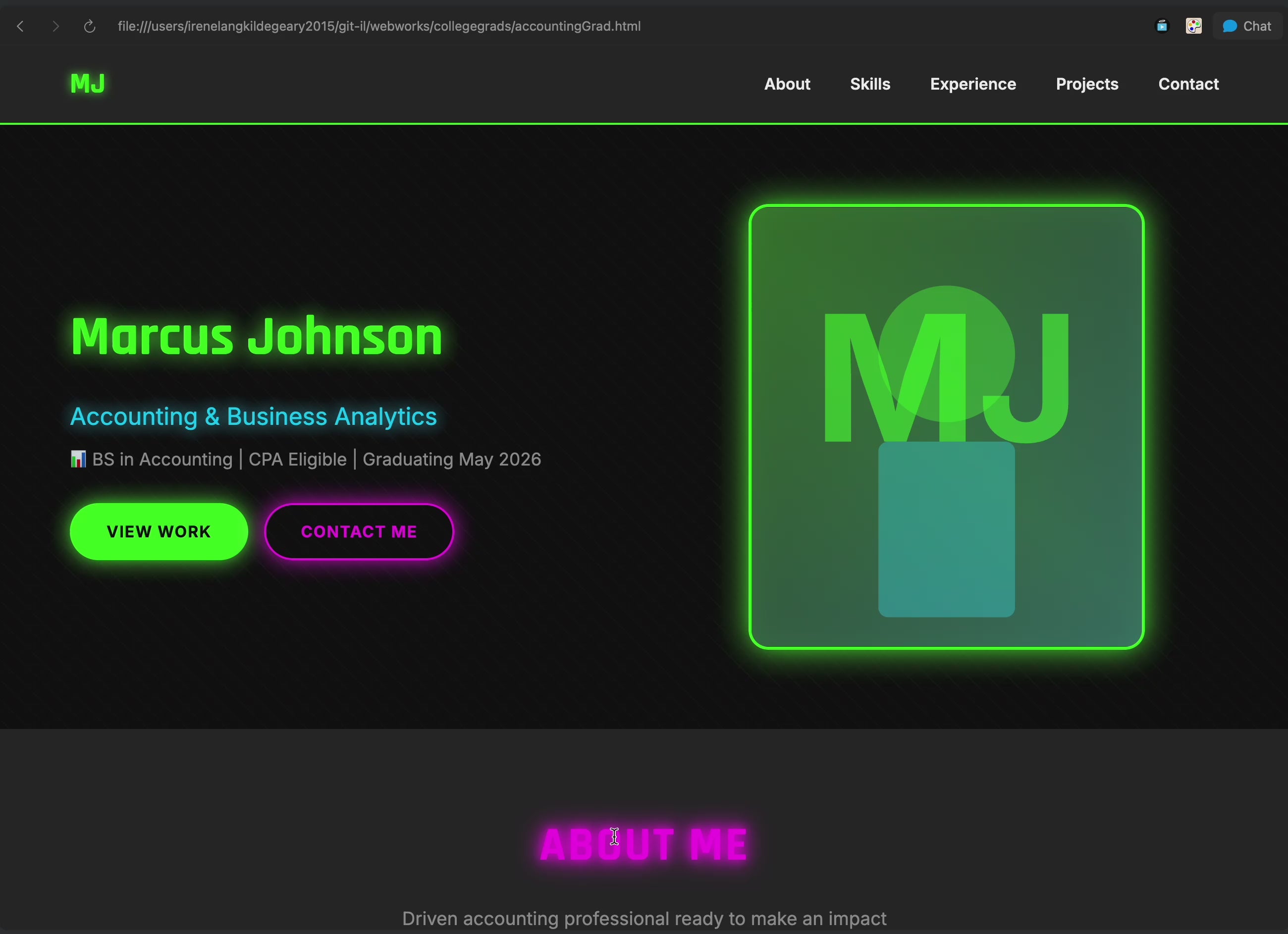 Accounting Portfolio Website