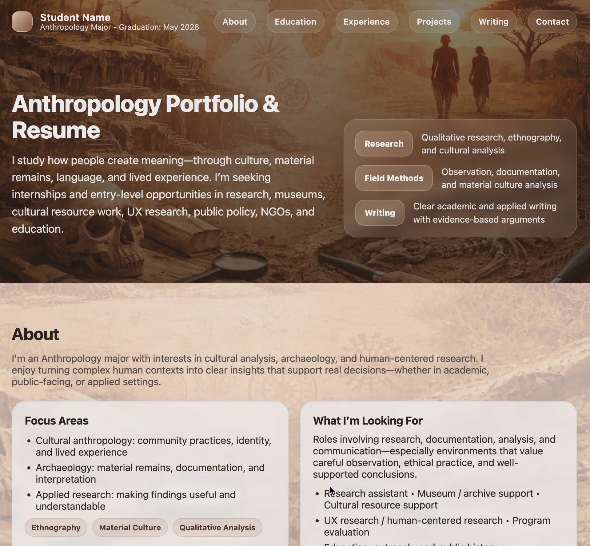 Anthropology Portfolio Website