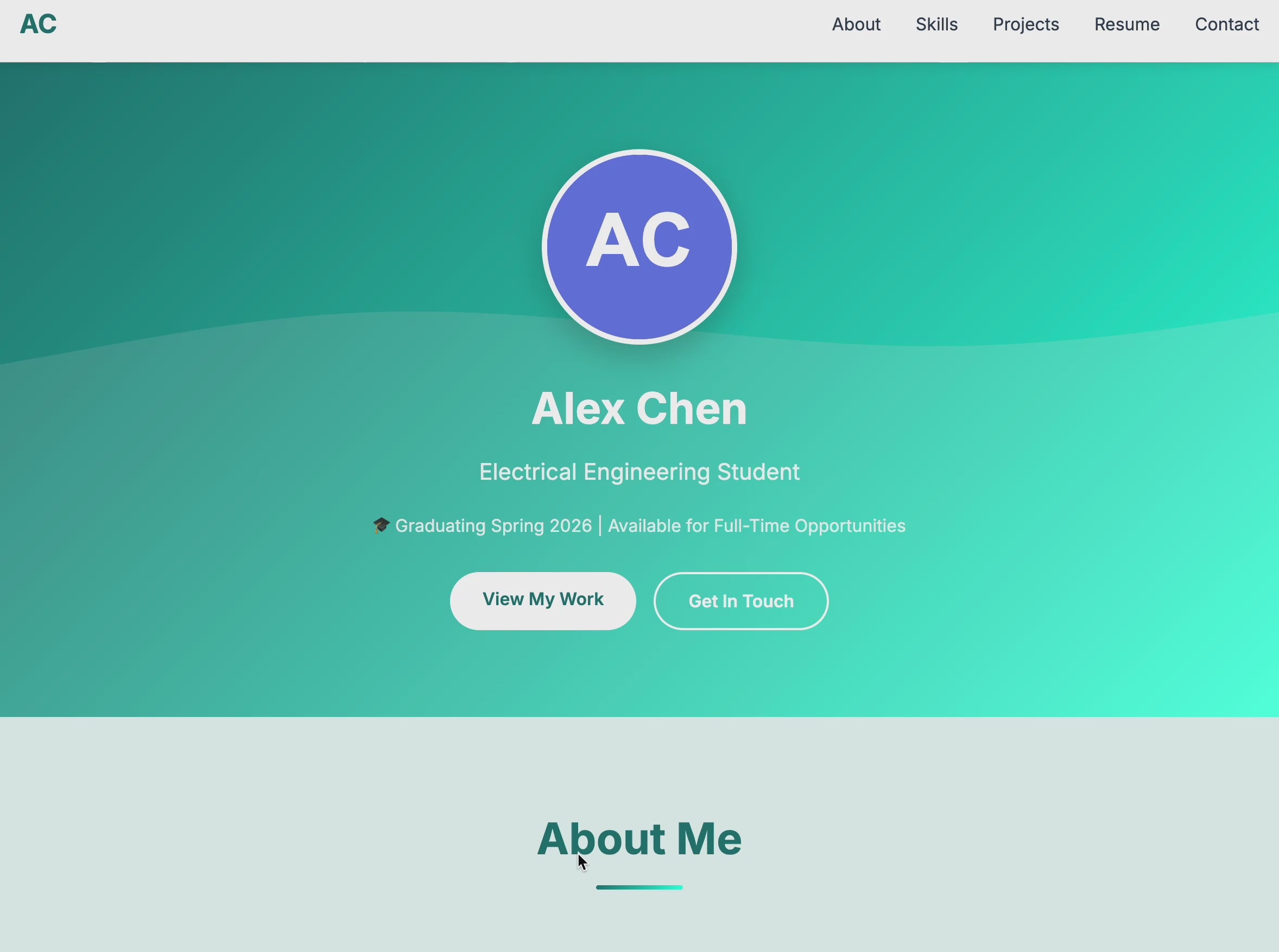 Electrical Engineering Portfolio Website