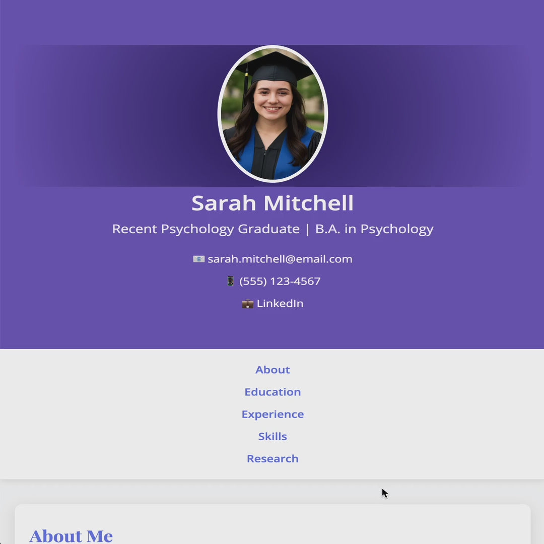 Psychology Portfolio Website