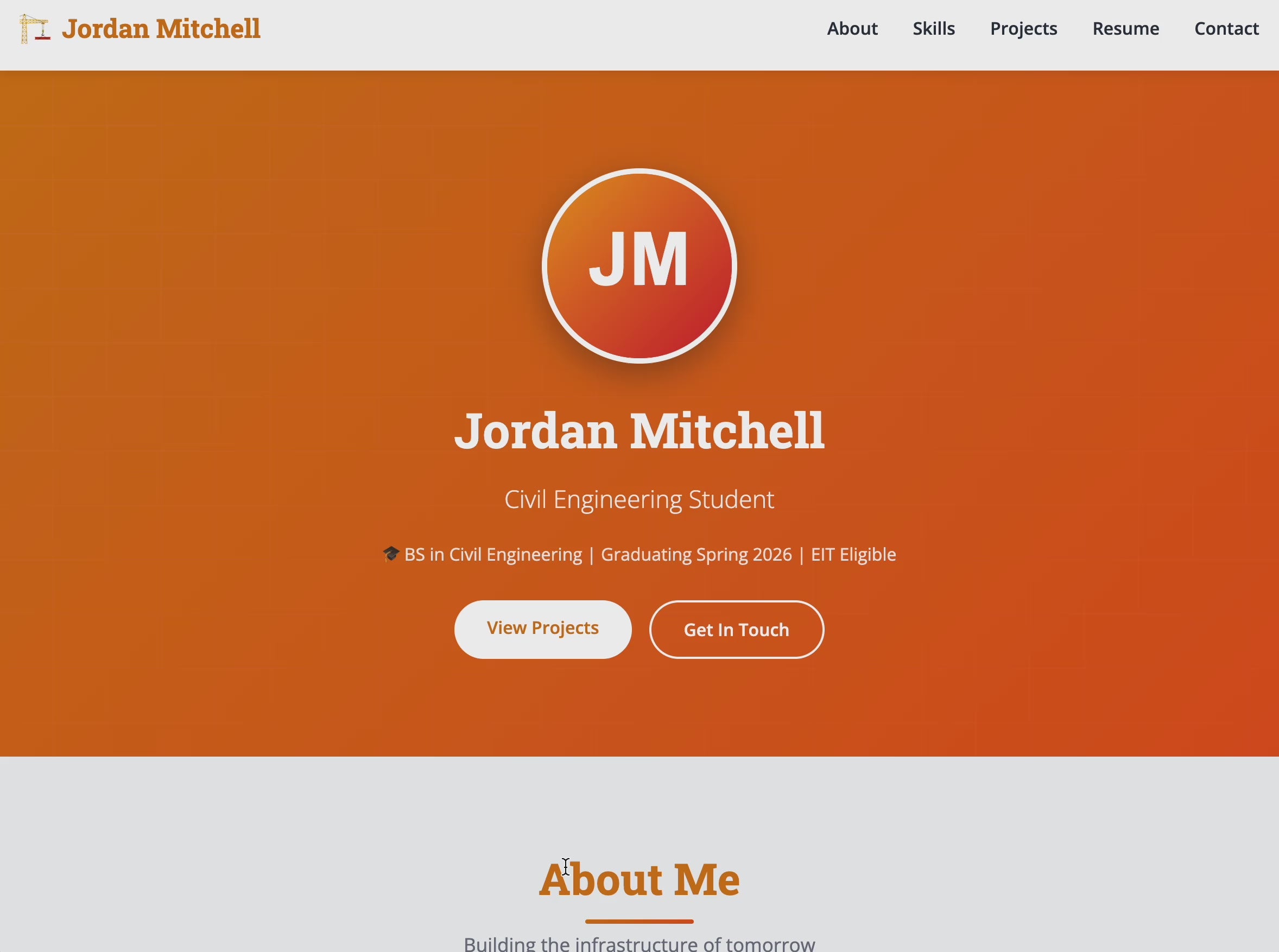 Civil Engineering Portfolio Website