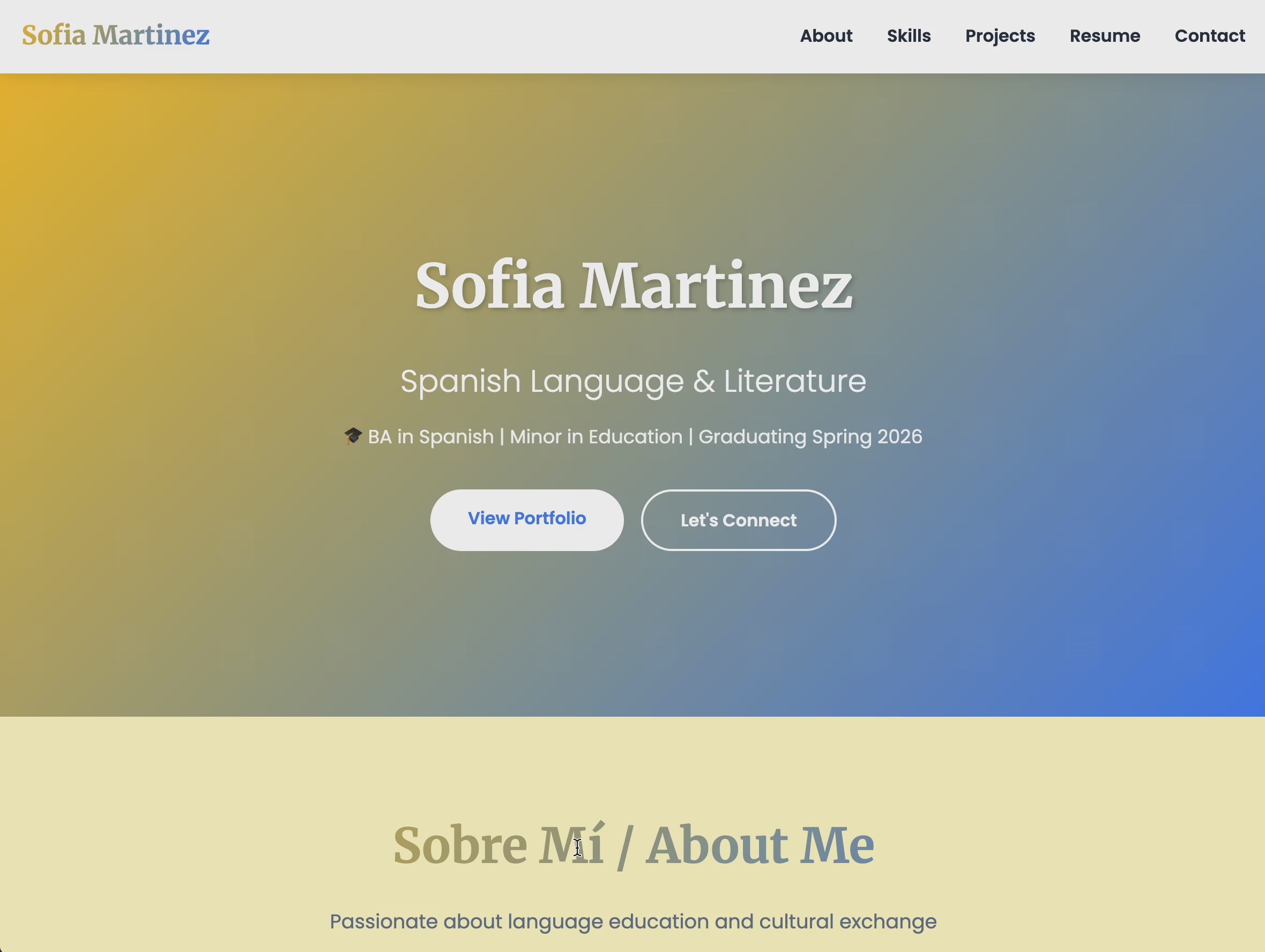 Spanish Portfolio Website