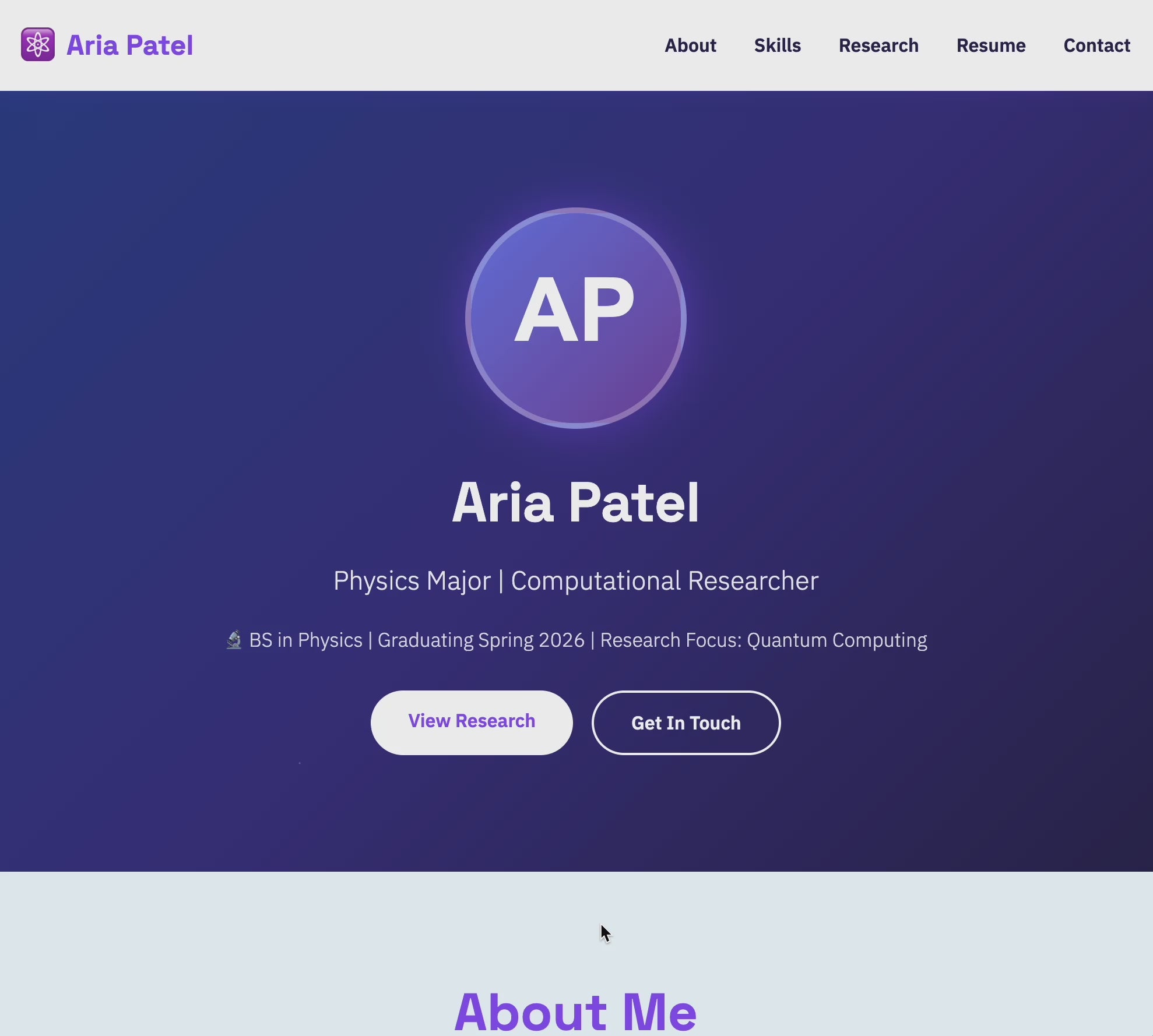 Physics Portfolio Website